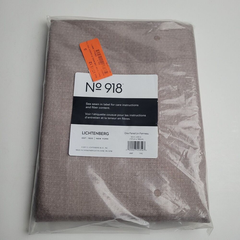 NEW No. 918 Lichtenberg One Panel Curtain Color 'Taupe' 54 x 63 inch . #BT1